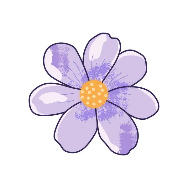 Purpurowy Kwiat Izolowany Białym Tle Ilustracja Wektora Narysowanego Ręcznie Ilustracje Stockowe bez tantiem