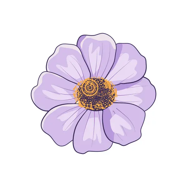 Purpurowy Kwiat Izolowany Białym Tle Ilustracja Wektora Narysowanego Ręcznie Wektory Stockowe bez tantiem