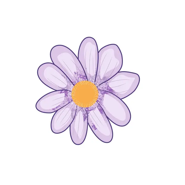 Purpurowy Kwiat Izolowany Białym Tle Ilustracja Wektora Narysowanego Ręcznie Ilustracje Stockowe bez tantiem