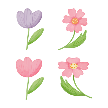 Güzel, ıssız bir çiçek. Vektör illüstrasyonu