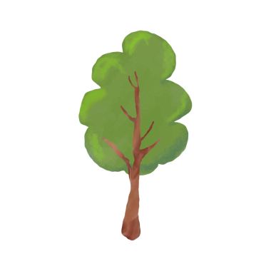 Suluboya yeşil ağaç klipsi sanatı