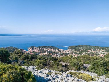 Hırvatistan 'ın Veli Losinj kenti yukarıdan