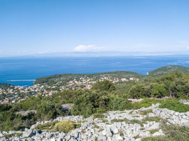 Hırvatistan 'ın Veli Losinj kenti yukarıdan