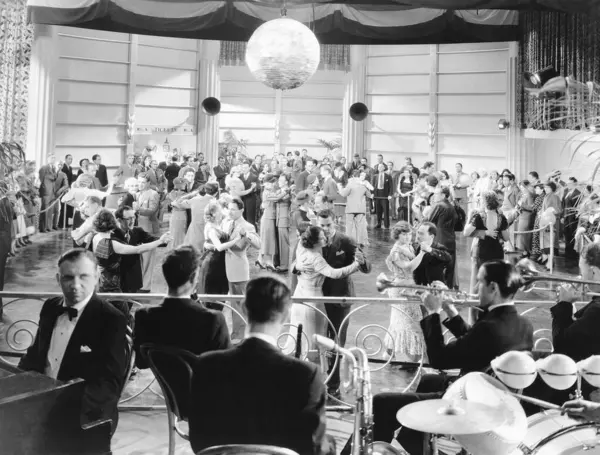 Casais Dançando Festa Ano Novo Década 1940 Fotografia De Stock