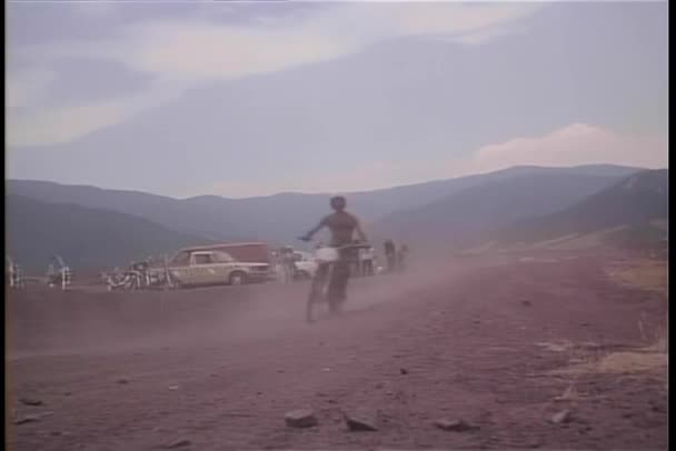 Corrida Moto Estrada Terra — Vídeo de Stock