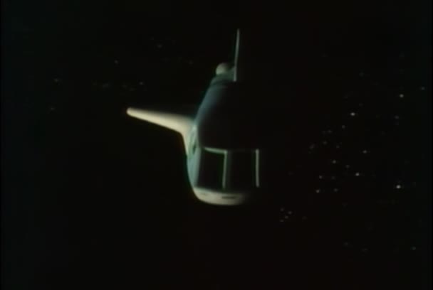 Recreação Naves Espaciais Voando Espaço 1980 — Vídeo de Stock