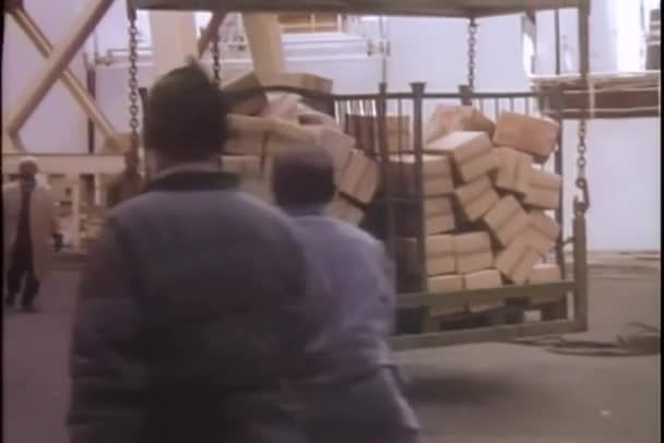 卸载了在中东地区港口的货物 — 图库视频影像