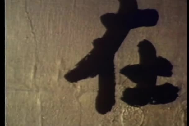 Duvardaki Çince Yazıt Gün Kararırsa Öleceğiz Demektir — Stok video