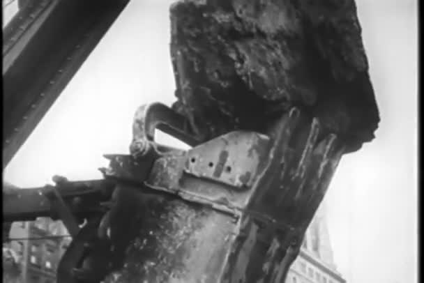 Byggnadsarbetare Arbete New York City 1930 Talet — Stockvideo