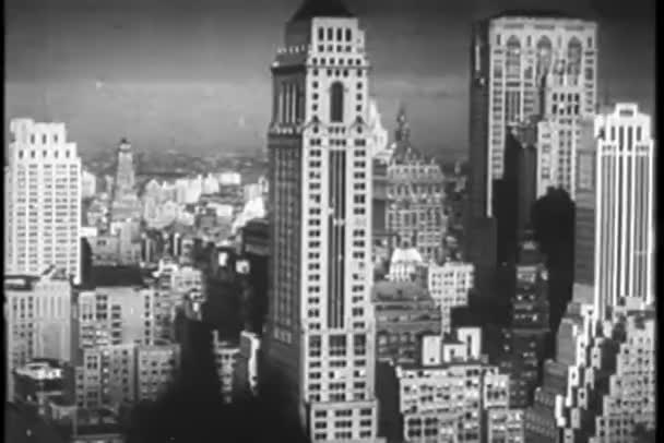 Szeroko Strzał Woolworth Budynku Otoczenia Budynków Lower Manhattan — Wideo stockowe