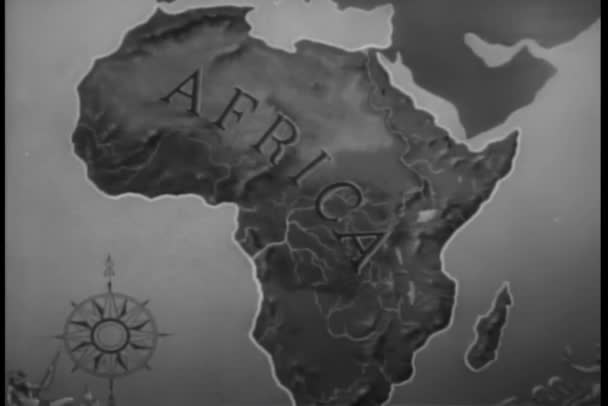 Közeli Kép Afrika Térkép — Stock videók