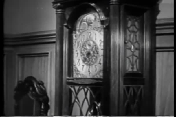 Zoom Grandfather Clock Face Stock Footage