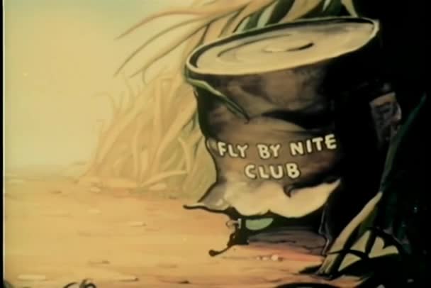 Flies Leaving Fly Nite Club — Stock Video