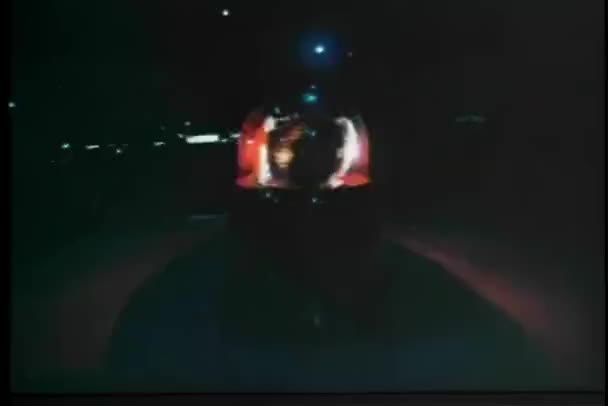 Close Carro Polícia Luz Emergência Noite — Vídeo de Stock