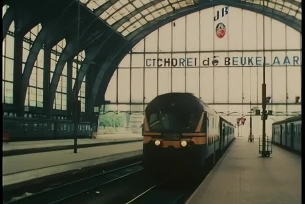 Dworca Kolejowego Antwerpen Centraal Antwerpii Belgia — Wideo stockowe
