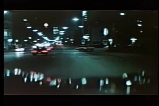 Вид Автомобіля Рухається Вночі — стокове відео