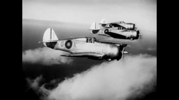 Vechter Vliegtuigen Duik Bombardementen Jaren 1940 — Stockvideo