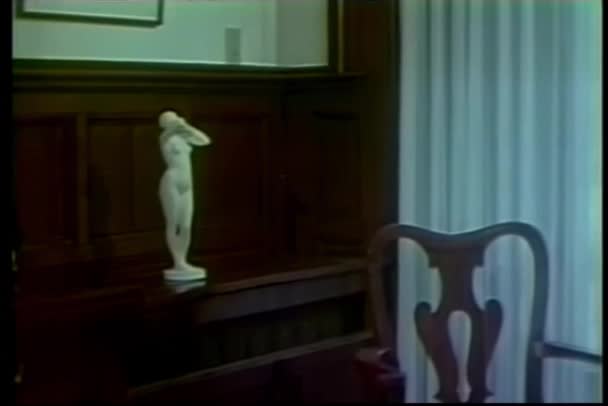 Statue Shelf Exploding Slow Motion — Stock Video