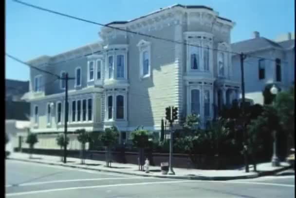 Zoom Para Casa Canto Divisadero Street São Francisco Califórnia — Vídeo de Stock