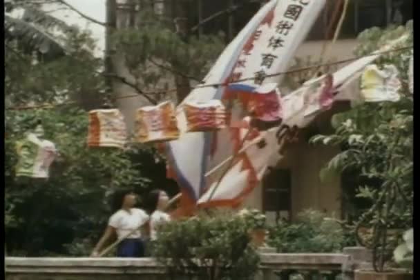 Desfile Chino Vídeo Vintage — Vídeo de stock