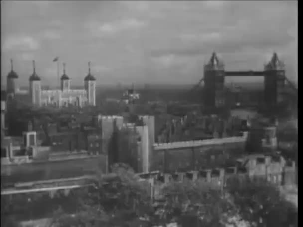 Αναπαράσταση Της Γέφυρας Του Λονδίνου Του 17Ου Αιώνα 1940 — Αρχείο Βίντεο