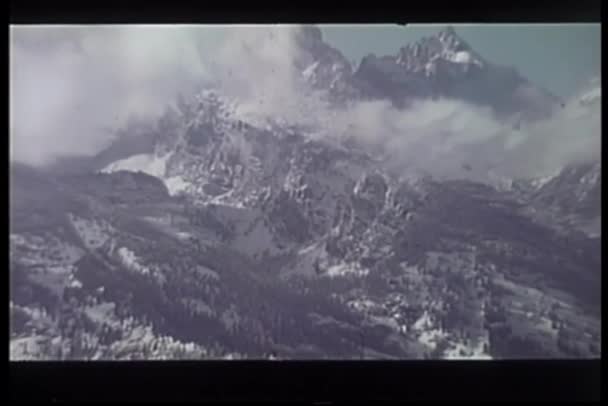 Vue Ensemble Des Montagnes Enneigées Wyoming — Video