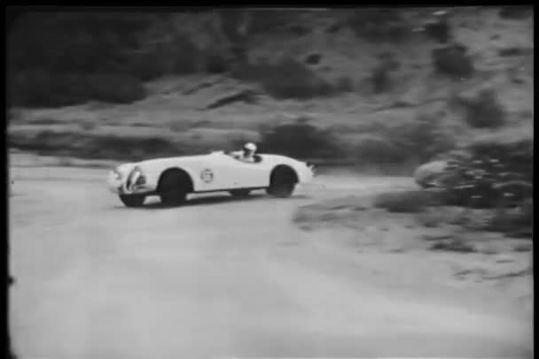Sports Car Veers Road Race — Stock Video