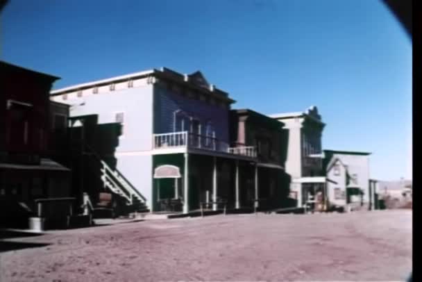 Πόλη Φάντασμα Vintage Βίντεο Στο Παρασκήνιο — Αρχείο Βίντεο
