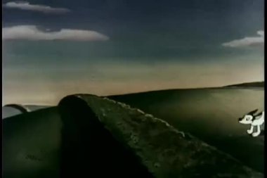 Duvardan atlayan köpeklerin çizgi film animasyonu.