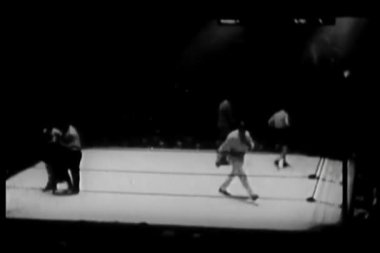 maç, madison square garden'ı, 1930'lardan itibaren boksörler yüksek açılı görünüş