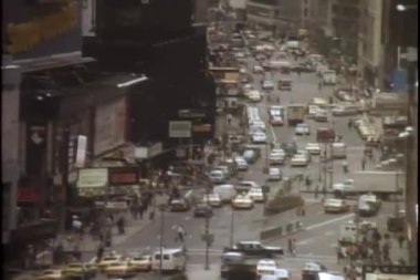 yüksek açı meşgul new york şehir sokak görünümü