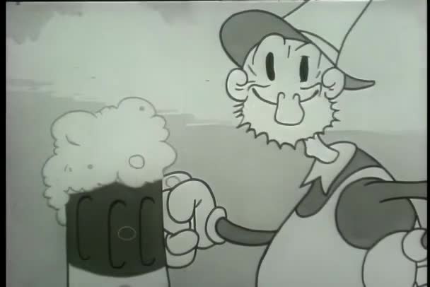 渴了喝啤酒的农夫 — 图库视频影像