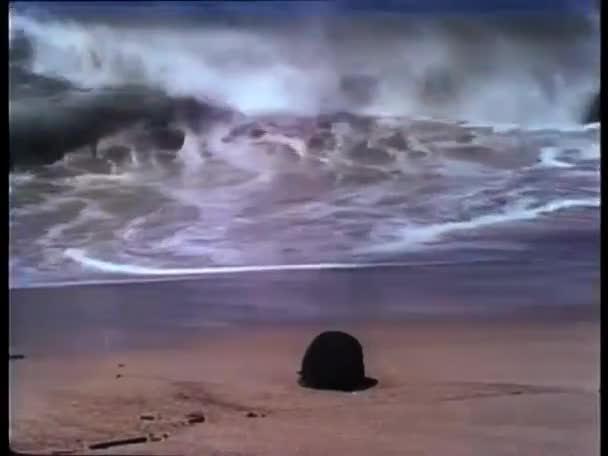 1950년대에 파도에 해안선에 — 비디오