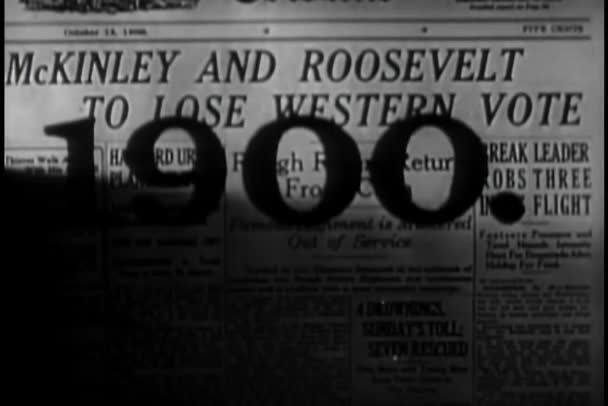 Sampul Depan Surat Kabar Dari Tahun 1900 — Stok Video