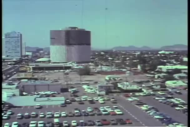 Vista Alto Angolo 1970 Las Vegas Parcheggio — Video Stock