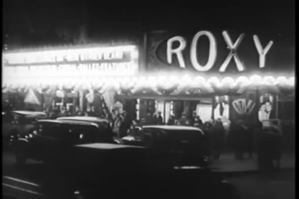 Roxy Theater Manhattan 1930 Talet — Stockvideo