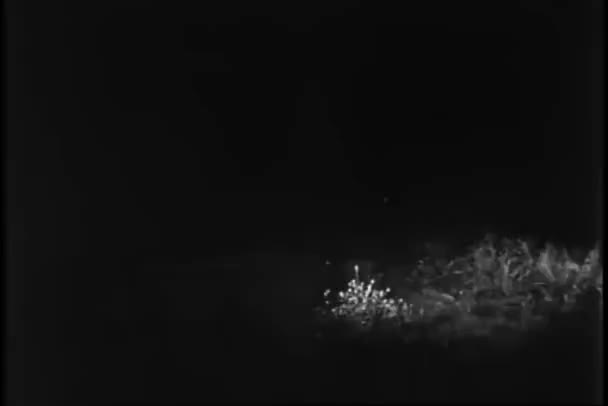 Speeding Car Falling Ditch Night — Stock Video