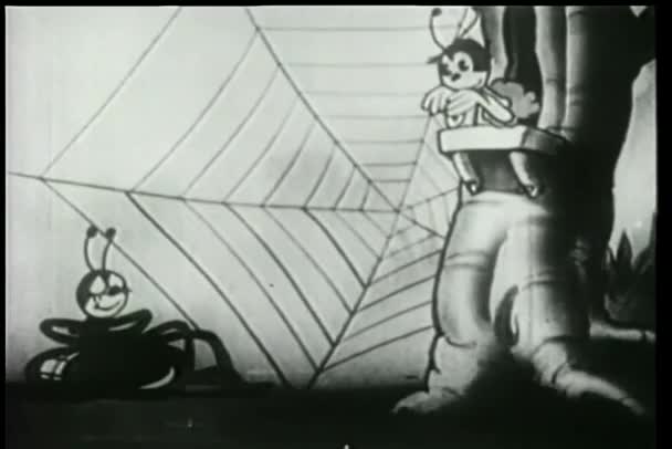 Vintage Cartoon Animation Two Bugs Love Video Clip