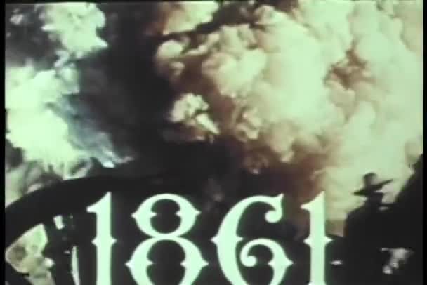 Ιστορική Αναπαράσταση Της Μάχης Του Εμφυλίου Πολέμου Μέσα Από Τον — Αρχείο Βίντεο