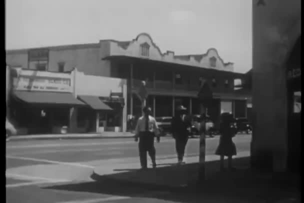 Samochód Policji Ostry Zakręt San Fernando Ulicy 1940 — Wideo stockowe