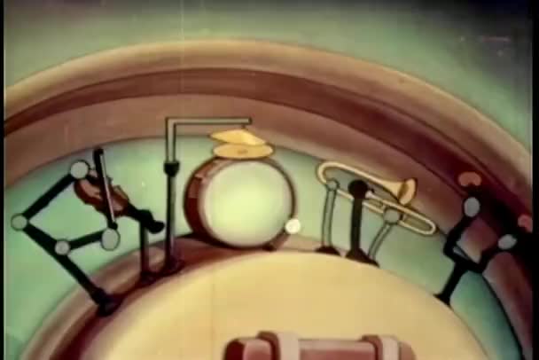 Animação Desenhos Animados Música Que Faz Máquina — Vídeo de Stock