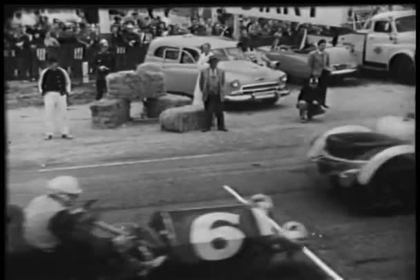 Spectators Watching Car Race — Stock Video