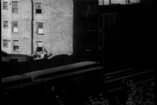 Вид Високий Кут Над Поїздом Метро — стокове відео
