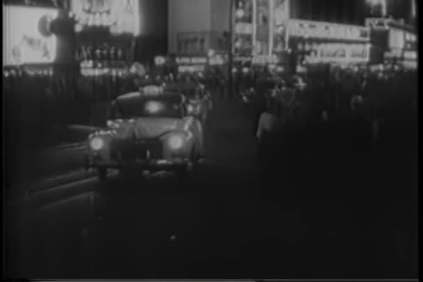 Times Square New York City Van Jaren 1940 — Stockvideo