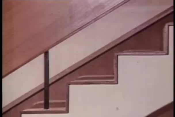 階段を彼女の散歩としてクローズ アップ女性の足 — ストック動画