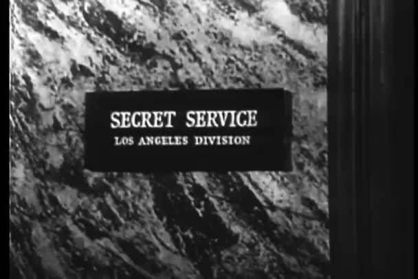 Zbliżenie Znaku Secret Service Marmurowej Ścianie — Wideo stockowe