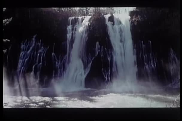 Water Flowing Waterfalls Slow Motion — Stock Video
