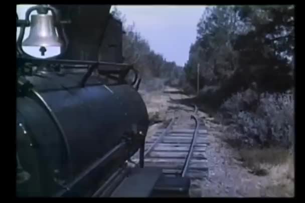 Locomotora Viajando Por Campo — Vídeos de Stock
