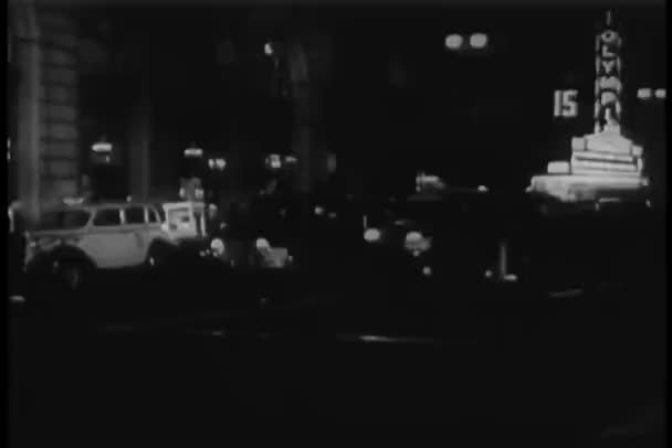 Cabine Bewegen Weg Van Stad Bij Nacht Los Angeles Californië — Stockvideo