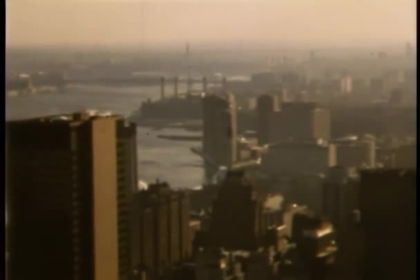 Птичьего Полета Города Нью Йорка — стоковое видео